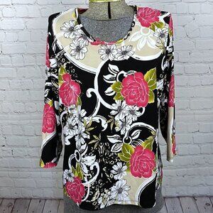 LIKE NEW Allison Daley Pink Flower Top L